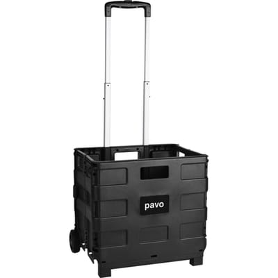 Pavo - Trolley - opvouwbaar - belasting tot 35kg - zwart - krat