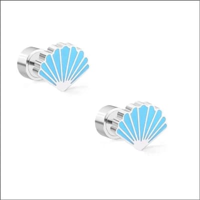 Aramat Jewels | Oorbellen | Kleurrijke Kinder Oorbelletjes druksluiting | Schelp-10x8mm | | | | Kinderen, Volwassenen | Verkleurd niet