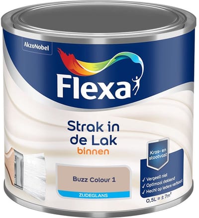 Flexa - Strak In De Lak Binnenlak Zijdeglans - Buzz Colour 1 - Mengverf - 500 Ml