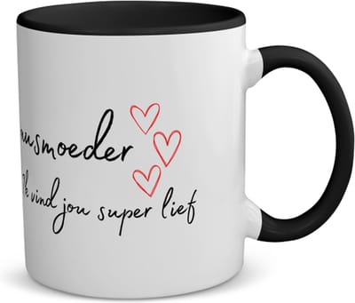 Akyol - bonusmoeder ik vind jou super lief koffiemok - theemok - zwart - Mama - de liefste bonusmoeder - moeder cadeautjes - moederdag - verjaardag - geschenk - kado - 350 ML inhoud