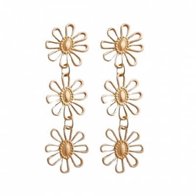 Oorbellen -goudkleur- bloemen-Charme Bijoux