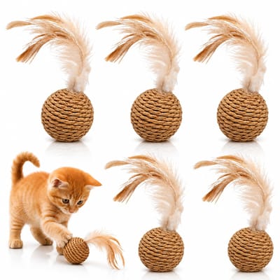 Twenty4seven® Kattenspeelgoed Catnip Ballen - 5 Stuks - Kattenkruid voor Katten & Kittens - 100% Natuurlijk & Eetbaar - Speelbal voor Kat