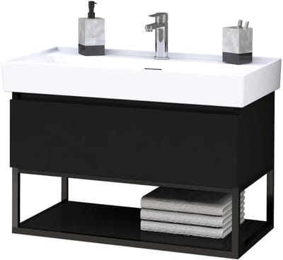 ALONI SHARP wastafelonderkast – 80 cm – Mat zwart