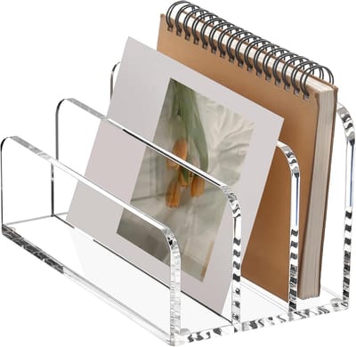 Transparante Acryl Brievenhouder - 3 Vaks Post Organizer voor Bureau - Documentenhouder voor Brieven, Papieren en Tijdschriften - Bureau Organizer Kantoor Accessoires