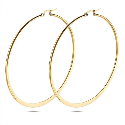 Twice As Nice Oorbellen in goudkleurig edelstaal, oorring7 cm
