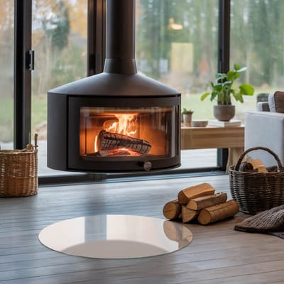 Coloray Vloerplaat Houtkachel - Plaat onder Houtkachel - 60 cm x 60 cm - Kachel Onderplaat - Beige Vloerplaat Kachel - Vloerplaat Voor Kachel - Onderplaat Kachel - Houtkachel Vloerplaat - Plaat Kachel