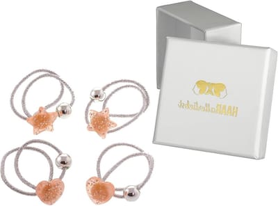 Haarelastiekjes Set - Kinder haarclips - Dagelijkse haarstyling - Met opbergdoosje - 4-delig - Zilverkleurig