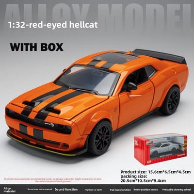 Simulatie 1/32 Schaal Dodge Charger Hellcat Legering Auto Model Met Geluid Licht Verzameling Speelgoed Voertuig Metaal Minatuur Voiture