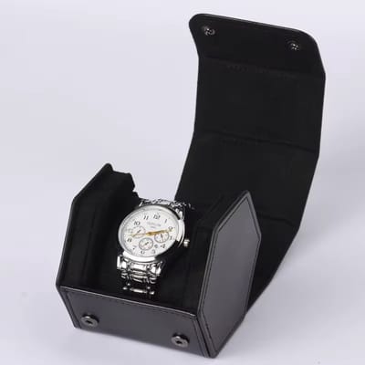 Luxe Horloge Rol 1 Stuks | Octagon Horlogedoos | Horloge Etui Leer | Watch Roll | Horloge Houder Sieradendoos | Horloge Opbergdoos | Zwart