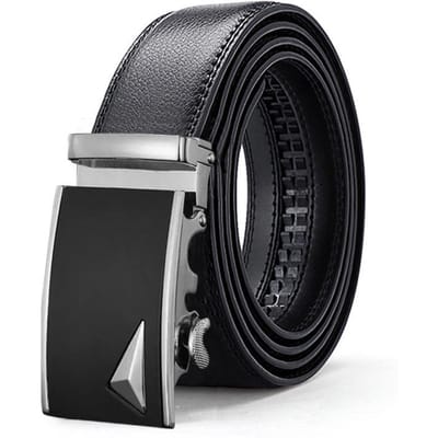 Nieuwe Herenriem  Echt Leer voor Mannen  Automatische Gesp Lederen Riem  Veelzijdige Casual Zakelijke Broek voor Mannen 130cm black