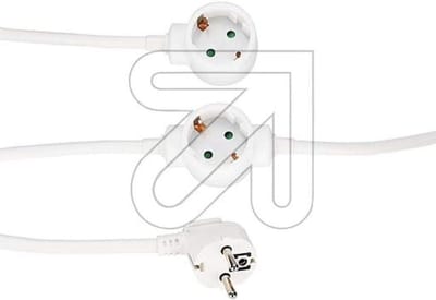 Verlengsnoer 4 stopcontacten - Wit snoer - Stroomverdeling thuis - Verhoogde aanraakbeveiliging - 3500W - Wit