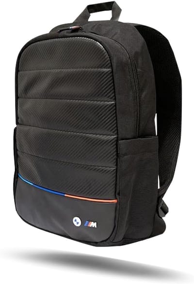 Compacte Rugzak - Laptop Tas - Dagelijks Gebruik - Carbon Look Detail - 16 Inch Laptop - Zwart