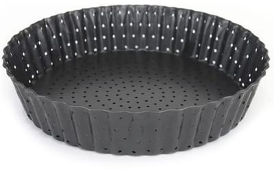 Dailygoods- Bakvorm Hoge Geperforeerd - Uitneembare Bodem - Antiaanbaklaag - 20 cm - Taartvorm - Muffinvorm - Knapperige Korst