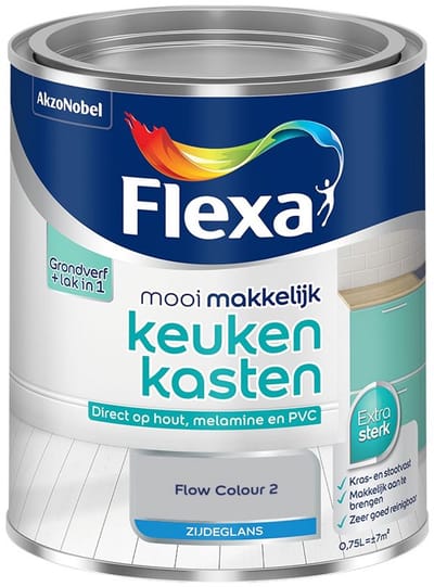Flexa - Mooi Makkelijk Keukenkasten Zijdeglans - Flow Colour 2 - Mengverf - 750 Ml