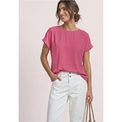 2-in-1-Shirt van chiffon met boothals