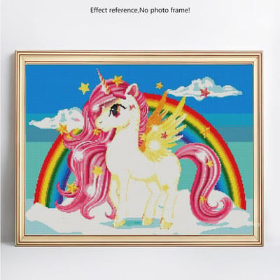 Diamant peinture animaux passe-temps et artisanat diamant affichage complet fantaisie diamant cheval broderie 20X30 pink