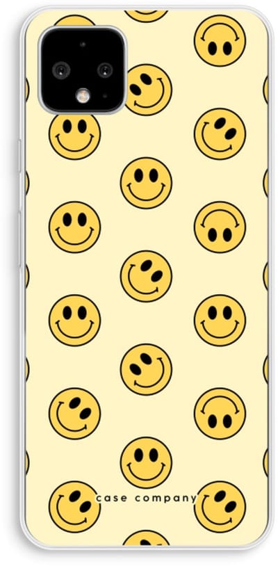 Case Company® - Hoesje geschikt voor Google Pixel 4 XL hoesje - Smiley N°2 - Soft Cover Telefoonhoesje - Bescherming aan alle Kanten en Schermrand