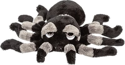 Suki gifts Pluche knuffel spin - tarantula - zwart/grijs - 22 cm - speelgoed - spinnen