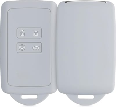 kwmobile autosleutelhoes geschikt voor Renault 4-knops Smartkey autosleutel (alleen Keyless Go) - Siliconenhoes in lichtgrijs - Sleutelcover