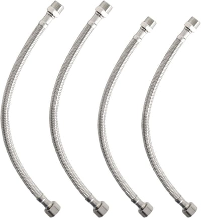 Set van 4 Flexibele RVS Slangen van 30 cm en 40 cm voor Badkamer, Keuken en Toilet - Drukbestendig en Ideaal voor Aansluitingen