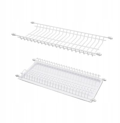 Witte Keukenrek 80cm voor Kast - 2 Niveaus, Gecoat Staal