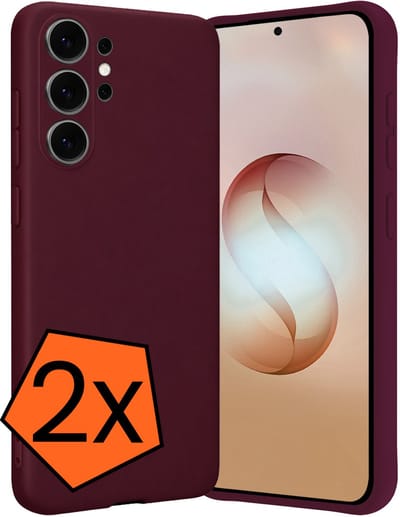 Hoes - 2 Stuks - Geschikt voor Samsung Galaxy S26 Ultra - Sterk & Shockproof - Case Siliconen - Back Cover - Telefoon Hoes - Aubergine