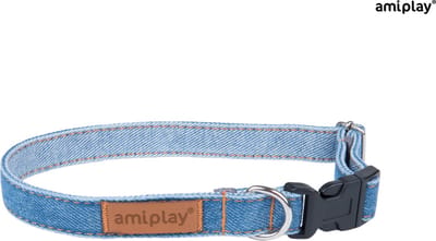 Dierenbenodigdheden Amiplay Ami Halsband Denim Aanpasb. Blauw 20-35Cmx10Mm S