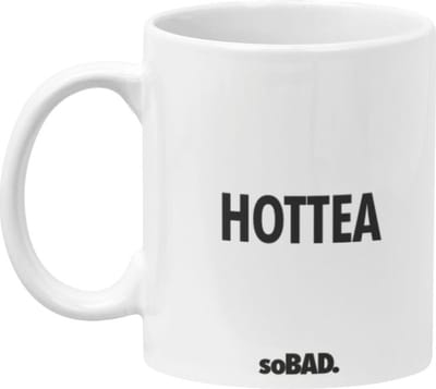 Mok wit - Hottea - soBAD. | Mug | Tekst | Collega | Kantoorhumor | Theemok | Koffiemok | Koffiebeker | Vaatwasbestendig