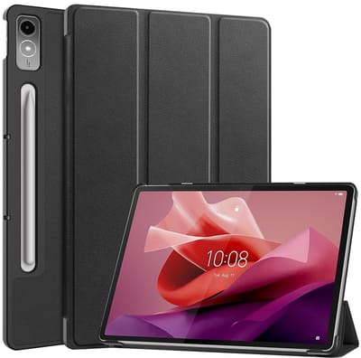 Cazy tablet Hoes geschikt voor Lenovo Tab P12 - TriFold Bookcase - Zwart