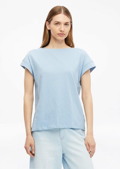 Mouwloos T-shirt van gemêleerd garen casual snit en ronde hals dames s.Oliver