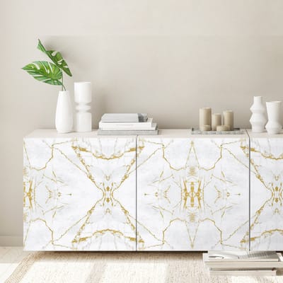 Marmeren sticker voor meubels, goud en zilver, 40 x 60 cm