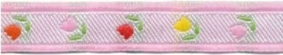 Hobbyband - Sierband - Lint - Tulpen roze - 12 mm - 5 Meter per rol