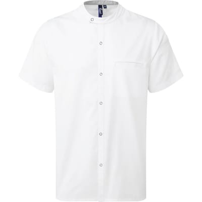 Premier Unisex gerecycled koksoverhemd voor volwassenen met korte mouwen (Wit)