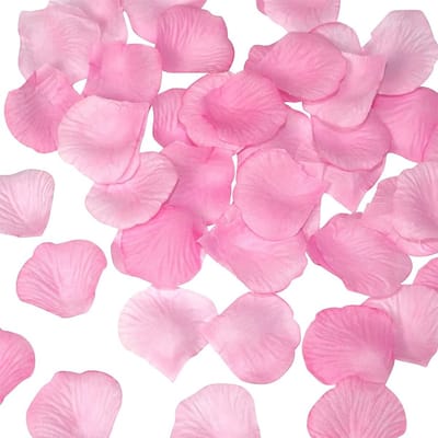 100x rozenblaadjes - Romantische versiering - Liefde - Valentijn - Aanzoek - Huwelijk - Rozenblad - Rozen - Roos - Decoratie - Tafeldecoratie - Romantiek - Feestversiering - 3x3 cm - Roze - Jonyx