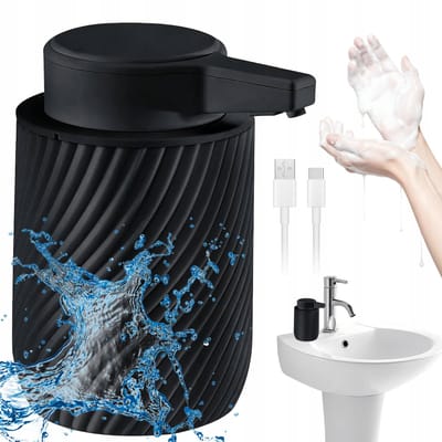 Zeepdispenser - Automatische Sensor - 1800mAh Oplaadbaar & IPX5 Waterdicht - 300ml Groot Reservoir - Zwart - Contactloos Schuim - Voor Keuken & Badkamer