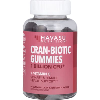 Havasu Nutrition, Cran-Biotic gummies, Cranberry-Framboos, 1 miljard KVE, 60 gummies