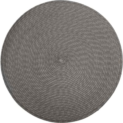 Secret de Gourmet ronde placemat - grijs - gevlochten kunststof - Dia 38 cm - Onderleggers