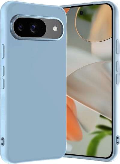 Hoes - Geschikt voor Google Pixel 9 - Sterk & Shockproof - Hoesje Cover - Siliconen Case - Lichtblauw
