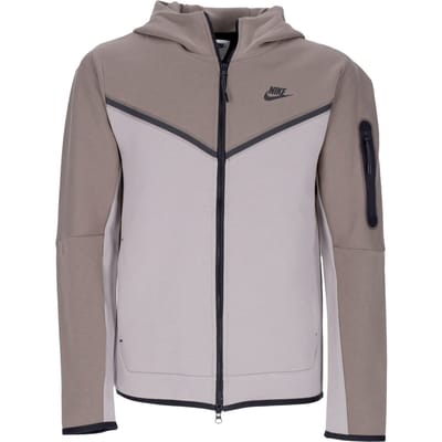 Lichtgewicht sweatshirt met capuchon en ritssluiting Heren Sportkleding Tech Fleece hoodie met volledige ritssluiting Olijfgrijs/enigma Stone/zwart