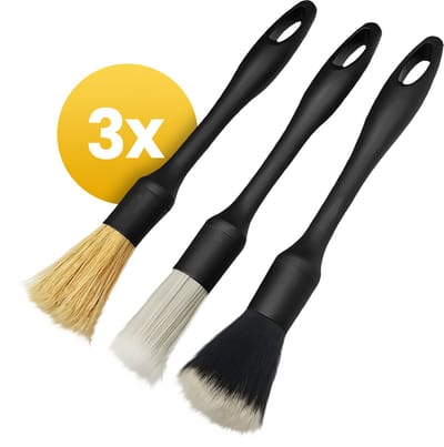 PROKING Detailing kwasten set van 3 - Auto Wassen - Interieur reinigen - Velgen borstel - Duurzaam - 100% efficient - Krasvrij - Carclean - Detail brush - Multifunctionele borstel