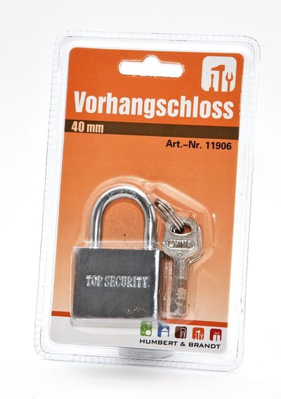 Humbert Hangslot met 3 sleutels - 40 mm - messing - kofferslot