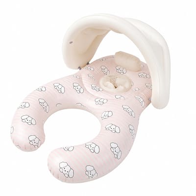 Baby Zwemband - Kinder Zwemband Met Zitje - Dubbele Moeder Kind Zwemband Met Zonnescherm - roze - 75 x 115 x 65 cm