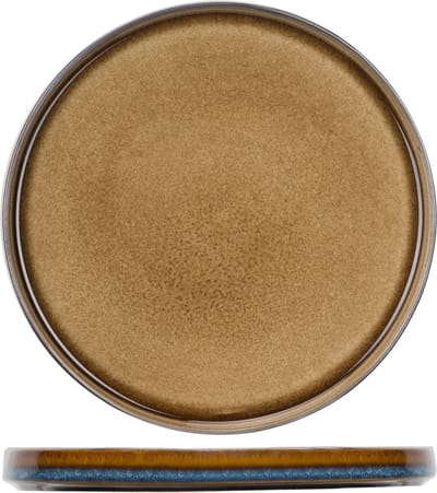 Cosy en Trendy Quintana Dessert Bord Amber & Blauw - Hoogwaardig Porselein - Kleurenverloop