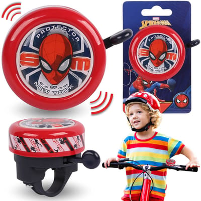 MARVEL Spider-Man Metalen fietsbel, VOOR STUUR, voor kinderen, piepende fietstoeter 5,5 cm