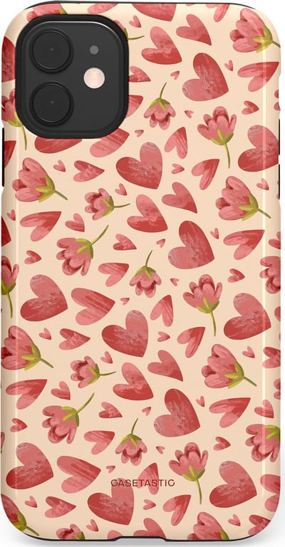 Casetastic Hoesje Geschikt voor Apple iPhone 11 - Stijlvolle Beschermende Duo-layer Case - Verbonden Hartjes