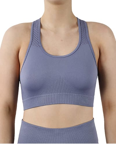 Pretty Polly Crop Top - Active Wear - Nauw Sluitend - Ronde Hals - Ademend - Naadloos - Yoga - Pilates - S/M - Blueberry