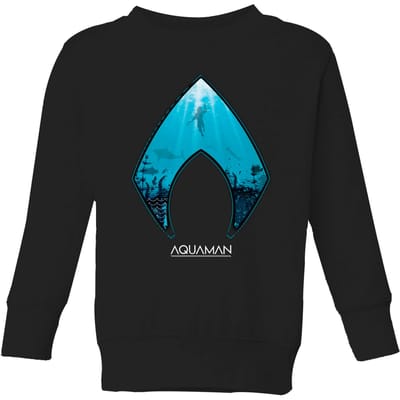 Aquaman Deep kindertrui - Zwart - 110/116 (5-6 jaar)