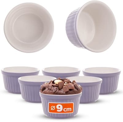 Maes keramische ovenschaal 9 x 5 cm paars 6 st.