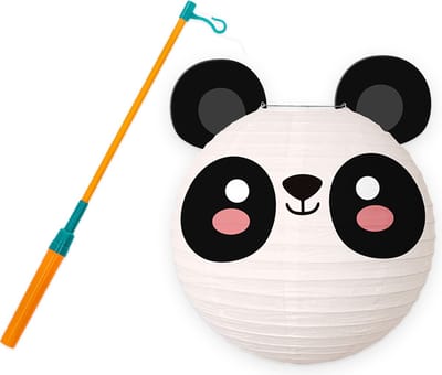 Lampion - Sint Maarten - Lampionstokje - Met Lichtje - Dieren - Treklampion - Papier - Kind - Wit - Versiering - 1 Stuk