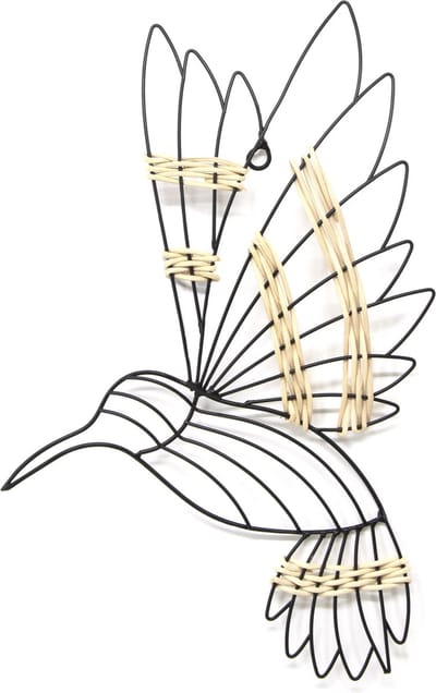 Art for the Home Metal Art Kolibrie zwart 36x26cm